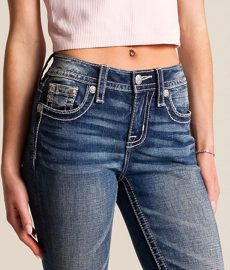 Mid-Rise Ankle Skinny Stretch Cuffed Jean