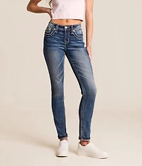 Mid-Rise Ankle Skinny Stretch Cuffed Jean