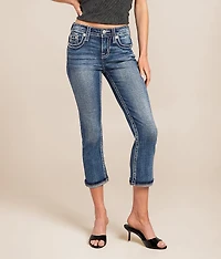 Mid-Rise Cuffed Stretch Capri Jean