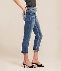 Mid-Rise Cuffed Stretch Capri Jean