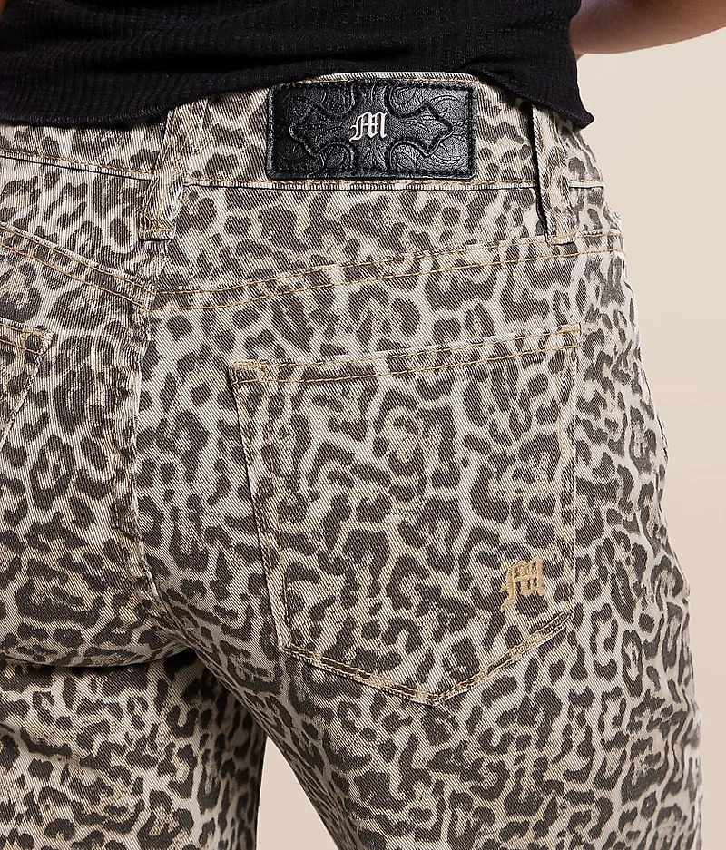 Leopard Print High Rise Wide Leg Stretch Jean