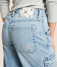 High Rise Cargo Wide Leg Stretch Jean