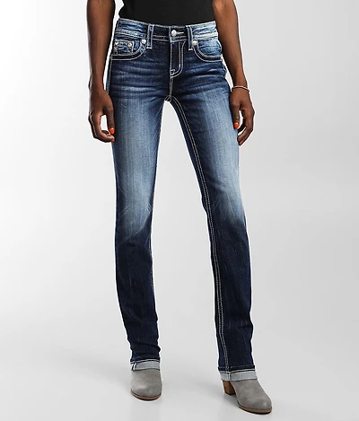 Low Rise Straight Stretch Cuffed Jean