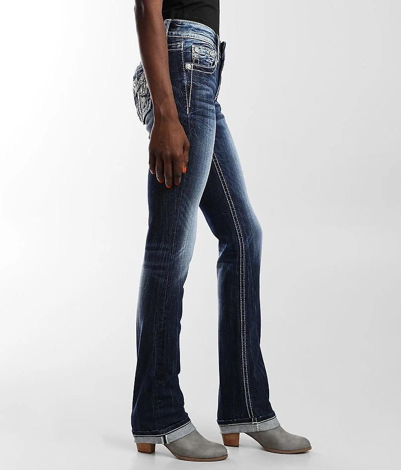 Low Rise Straight Stretch Cuffed Jean