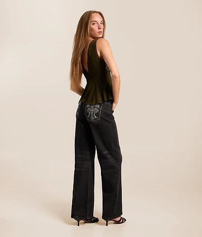 Low Rise Wide Leg Stretch Jean