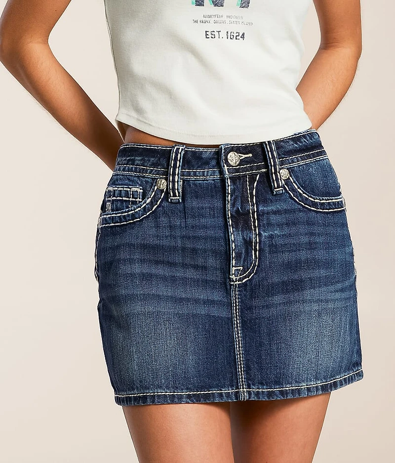 Mid-Rise Mini Denim Skirt