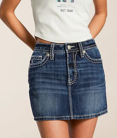 Mid-Rise Mini Denim Skirt