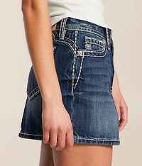 Mid-Rise Mini Denim Skirt