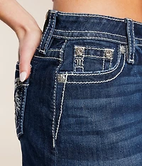 Mid-Rise Mini Denim Stretch Skirt