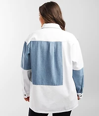 Patched Denim Shacket