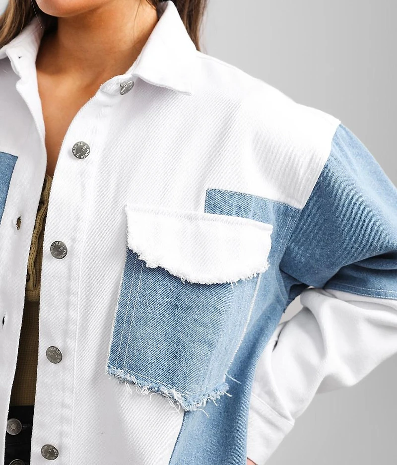 Patched Denim Shacket