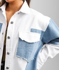 Patched Denim Shacket