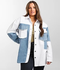 Patched Denim Shacket