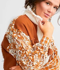 Floral Pieced Denim Jacket