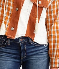 Floral Pieced Denim Jacket