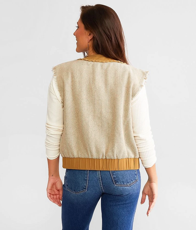 Metallic Tweed Vest