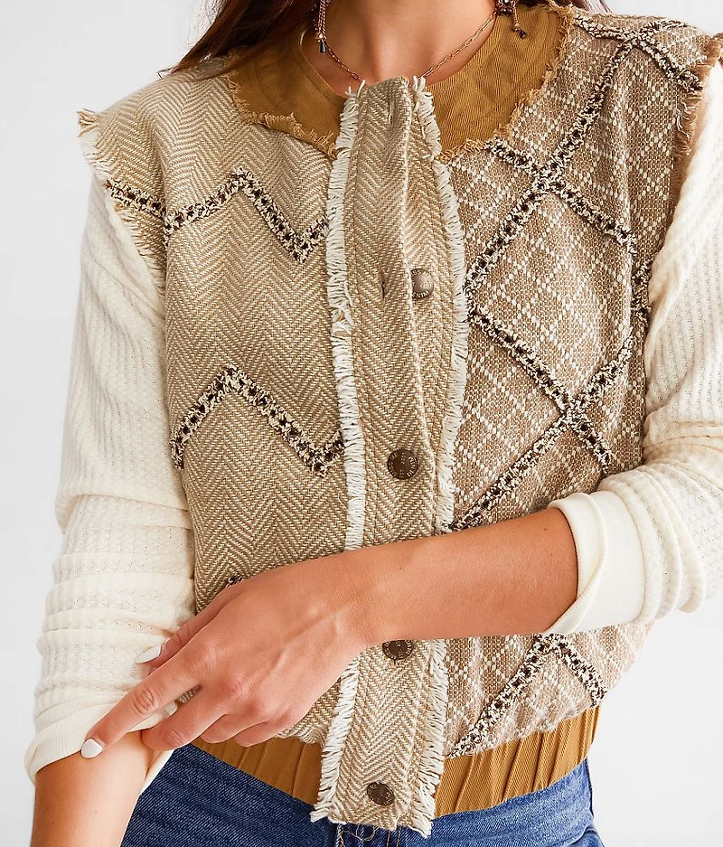 Metallic Tweed Vest