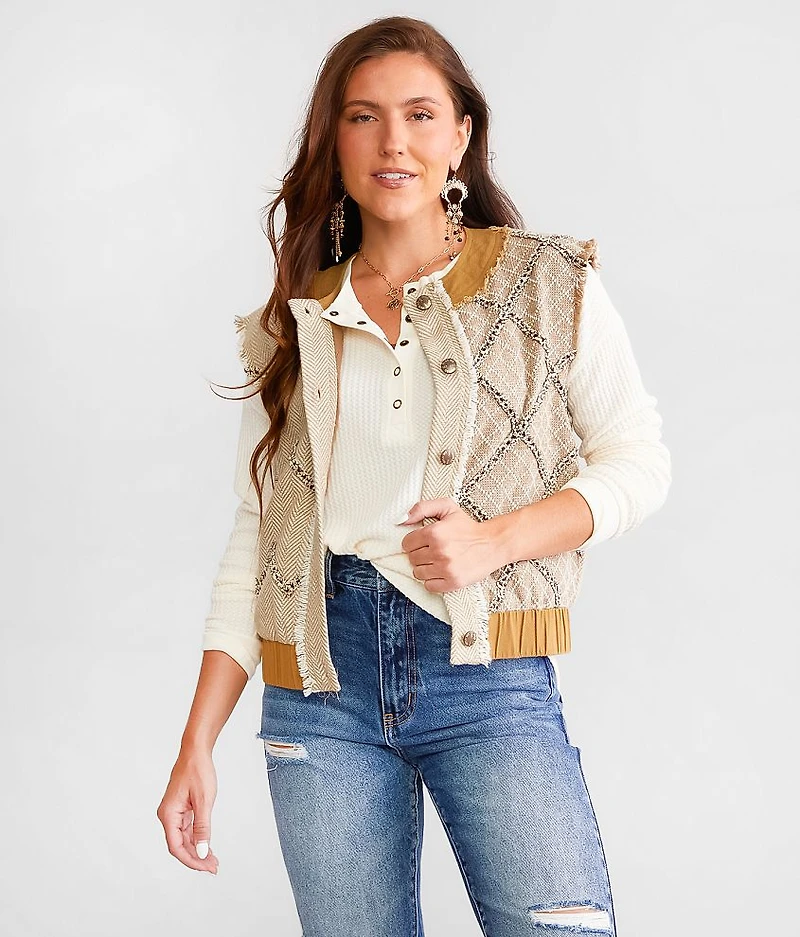 Metallic Tweed Vest