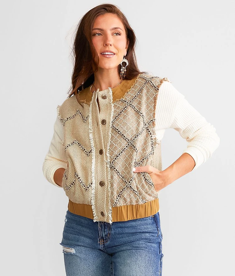 Metallic Tweed Vest