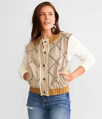 Metallic Tweed Vest