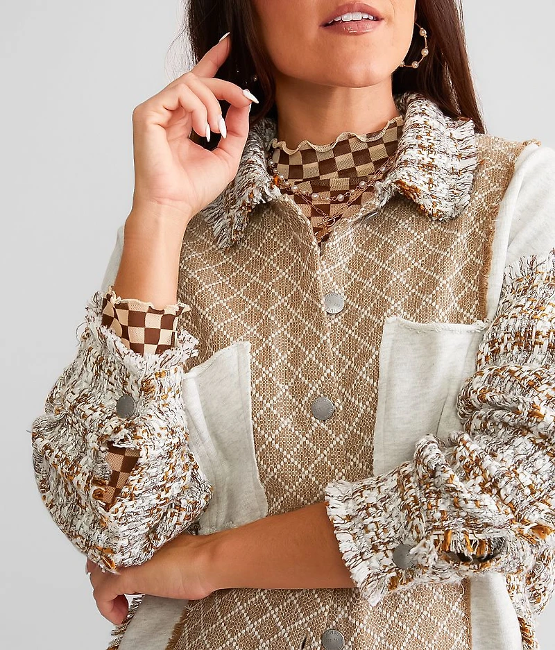 Pieced Tweed Shacket