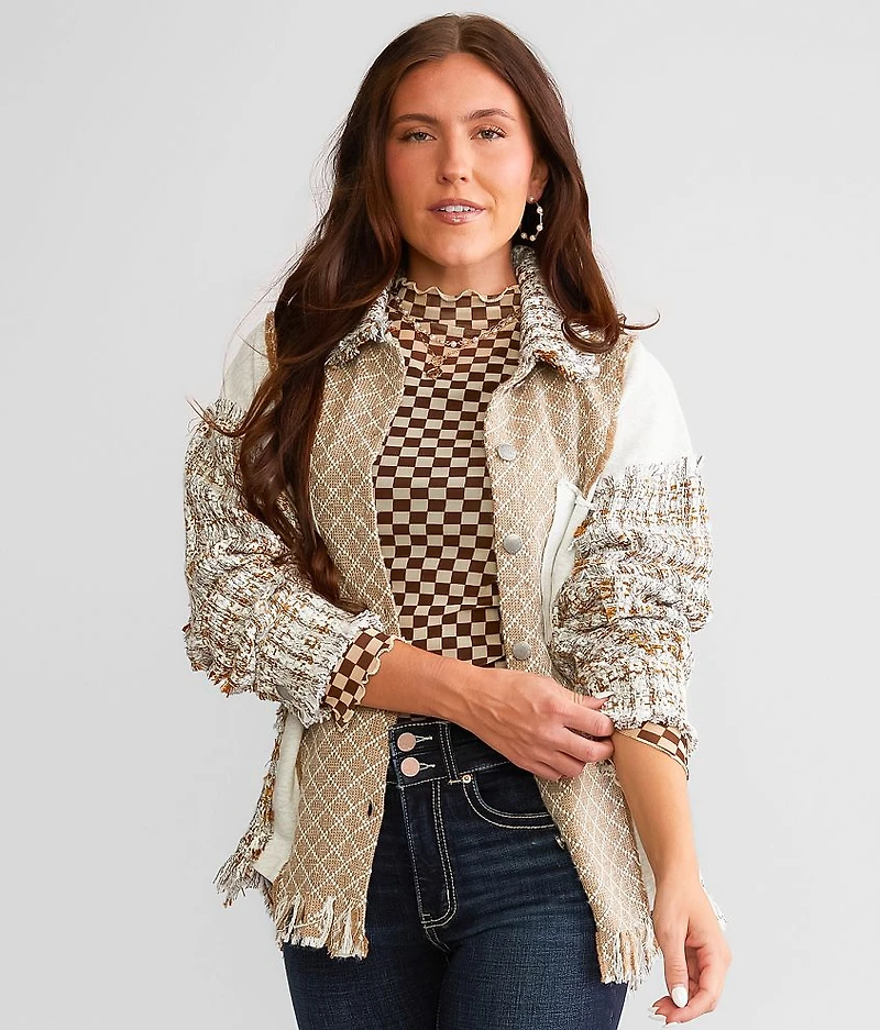 Pieced Tweed Shacket