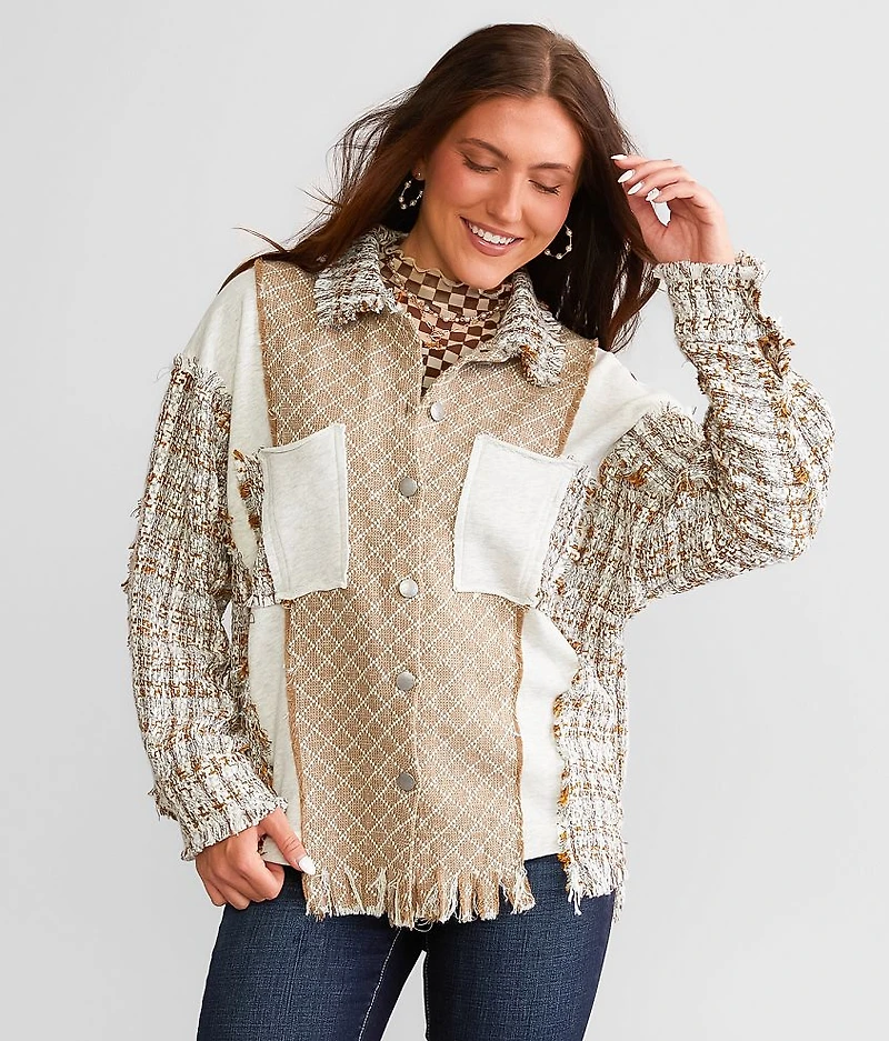 Pieced Tweed Shacket
