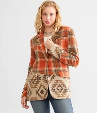 Plaid Pieced Blazer