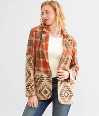 Plaid Pieced Blazer