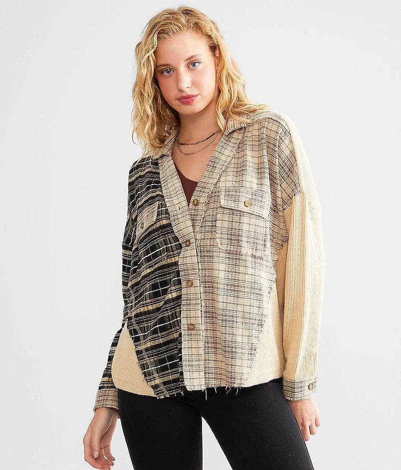 Plaid Pieced Shirt