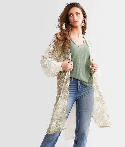 Pieced Chiffon Kimono