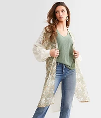 Pieced Chiffon Kimono