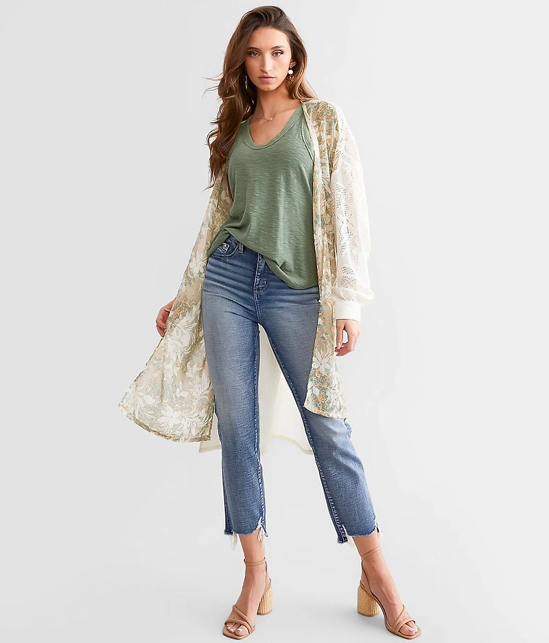Pieced Chiffon Kimono