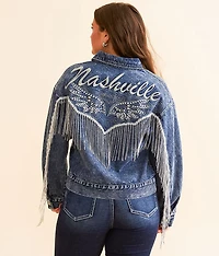 Nashville Rhinestone Fringe Denim Jacket