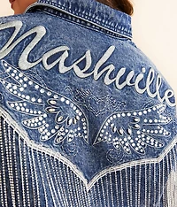 Nashville Rhinestone Fringe Denim Jacket