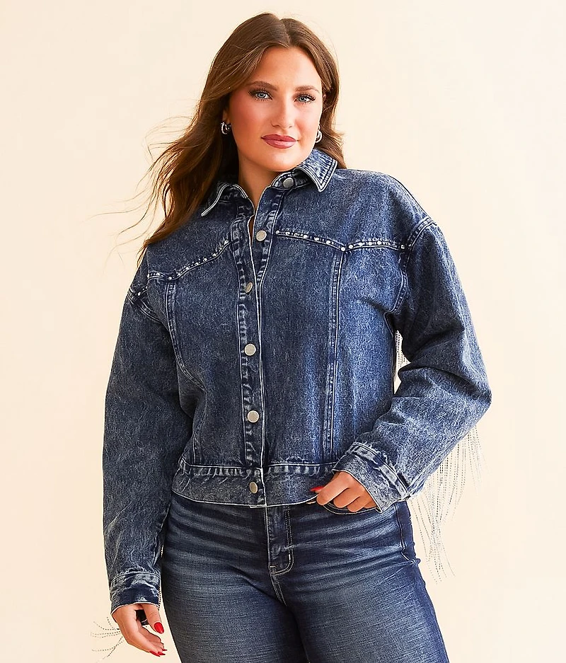 Nashville Rhinestone Fringe Denim Jacket