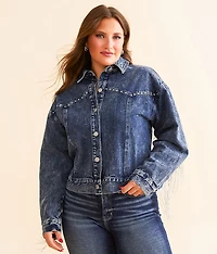 Nashville Rhinestone Fringe Denim Jacket