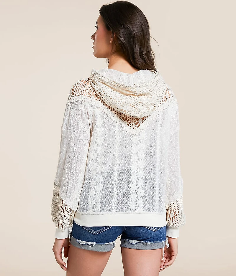 Mixed Lace Hoodie