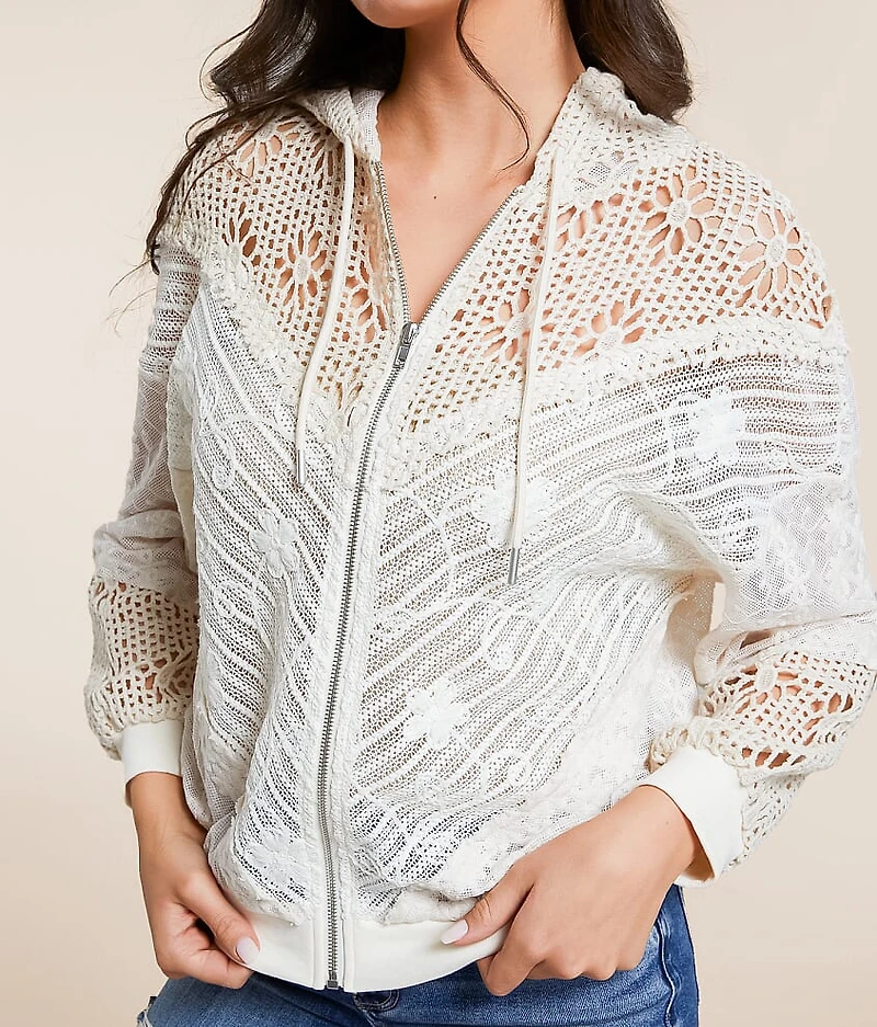 Mixed Lace Hoodie