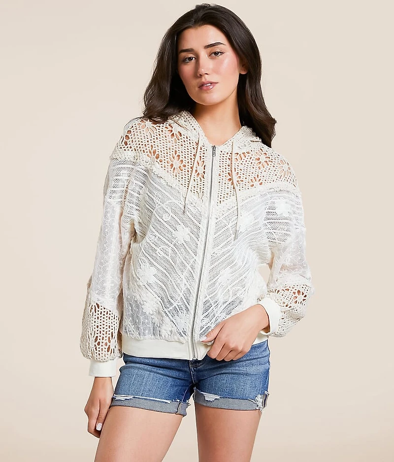 Mixed Lace Hoodie