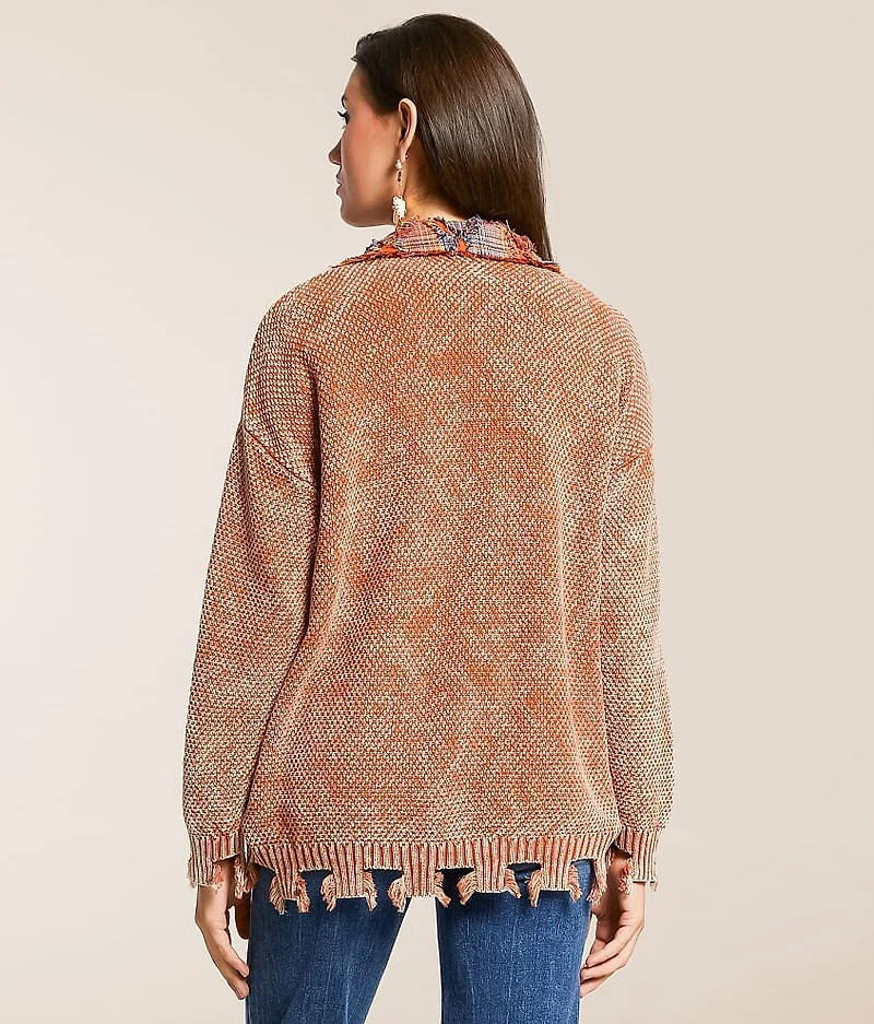 Pieced Cardigan Sweater