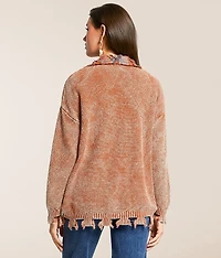 Pieced Cardigan Sweater
