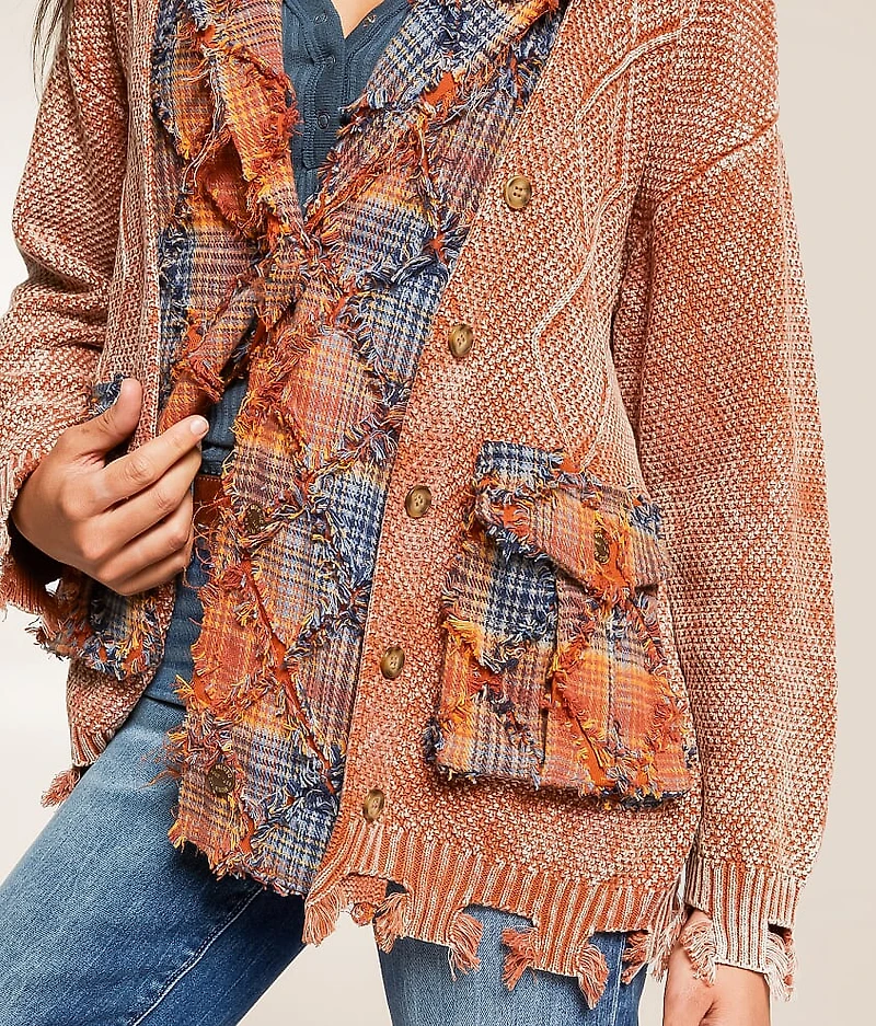 Pieced Cardigan Sweater