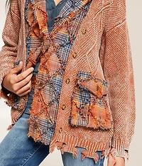 Pieced Cardigan Sweater