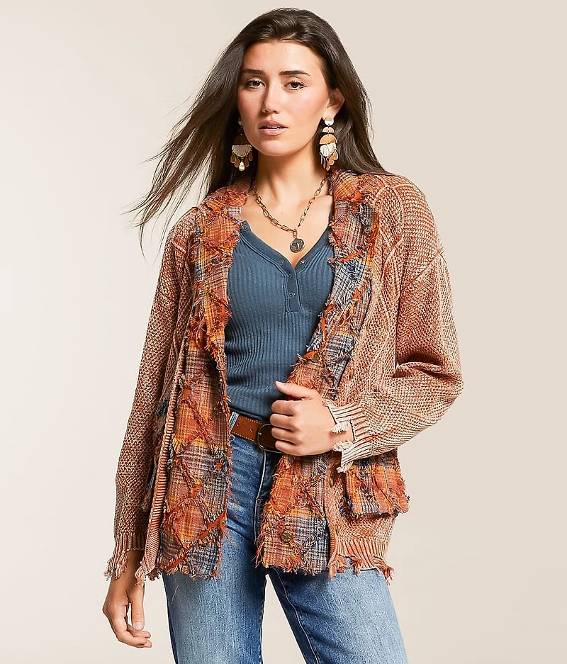 Pieced Cardigan Sweater