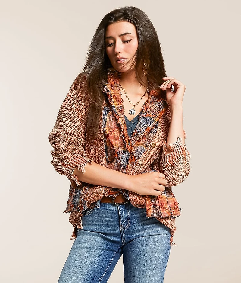 Pieced Cardigan Sweater