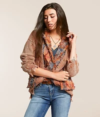 Pieced Cardigan Sweater