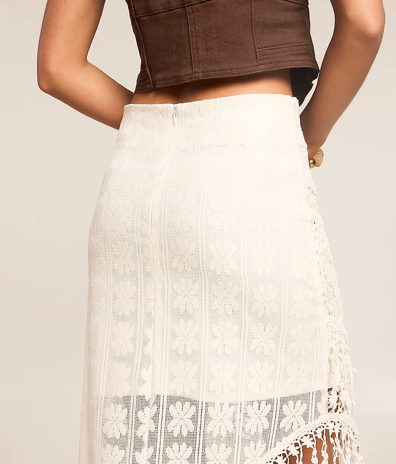 Crochet Asymmetrical Midi Skirt