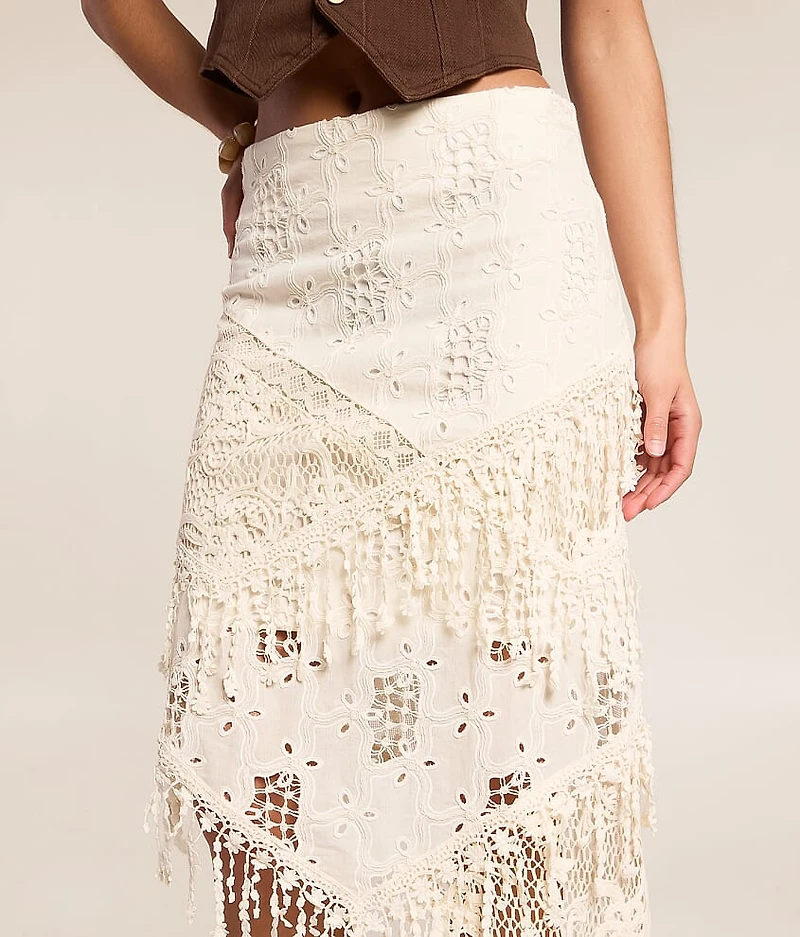 Crochet Asymmetrical Midi Skirt