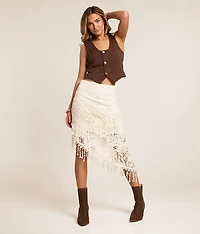 Crochet Asymmetrical Midi Skirt